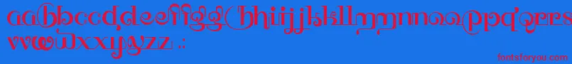 HffThaiDye Font – Red Fonts on Blue Background