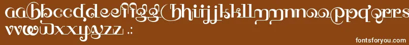 フォントHffThaiDye – 茶色の背景に白い文字