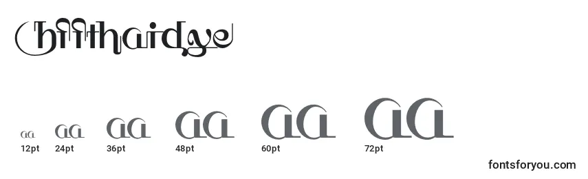 Größen der Schriftart HffThaiDye (45355)