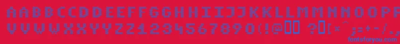フォントKomon – 赤い背景に青い文字