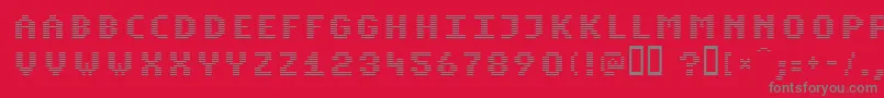 Komon Font – Gray Fonts on Red Background