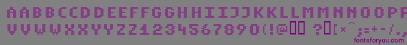 フォントKomon – 紫色のフォント、灰色の背景