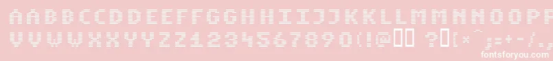 Fonte Komon – fontes brancas em um fundo rosa