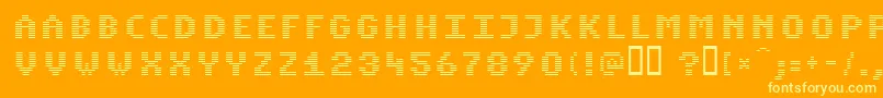 Komon Font – Yellow Fonts on Orange Background