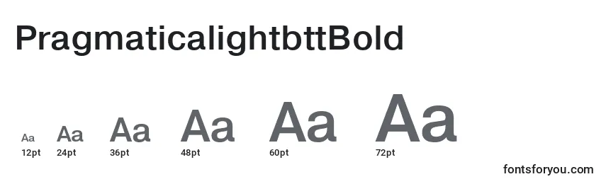 Размеры шрифта PragmaticalightbttBold