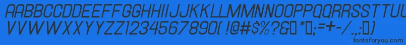 Hallandaleitalic Font – Black Fonts on Blue Background