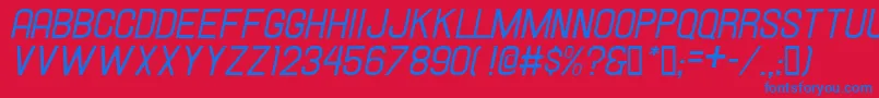 フォントHallandaleitalic – 赤い背景に青い文字