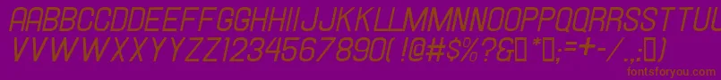Шрифт Hallandaleitalic – коричневые шрифты на фиолетовом фоне
