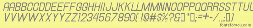 Lisätietoja Hallandaleitalic-fontista Hallandaleitalic-fontti – harmaat kirjasimet keltaisella taustalla