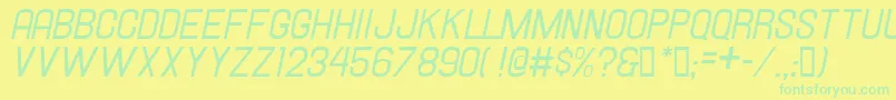 Hallandaleitalic Font – Green Fonts on Yellow Background