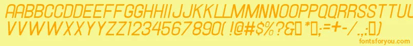 Hallandaleitalic Font – Orange Fonts on Yellow Background