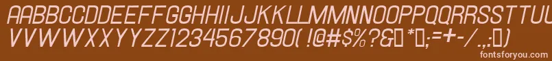Hallandaleitalic Font – Pink Fonts on Brown Background