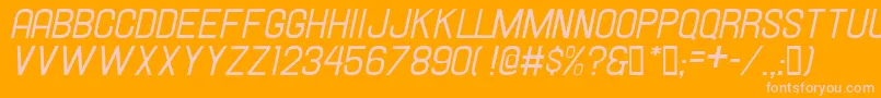 Hallandaleitalic-fontti – vaaleanpunaiset fontit oranssilla taustalla