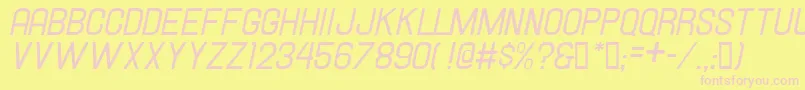 Hallandaleitalic Font – Pink Fonts on Yellow Background