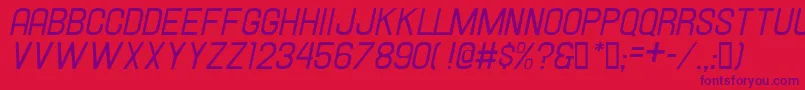 フォントHallandaleitalic – 赤い背景に紫のフォント