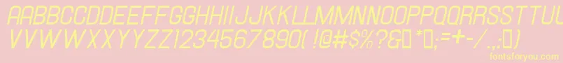 Hallandaleitalic Font – Yellow Fonts on Pink Background