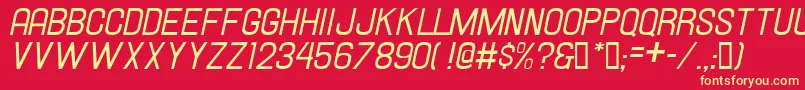 Hallandaleitalic Font – Yellow Fonts on Red Background