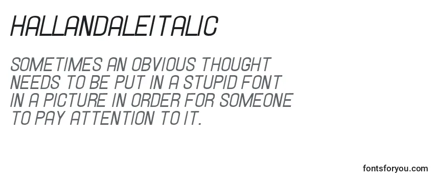 Review of the Hallandaleitalic Font
