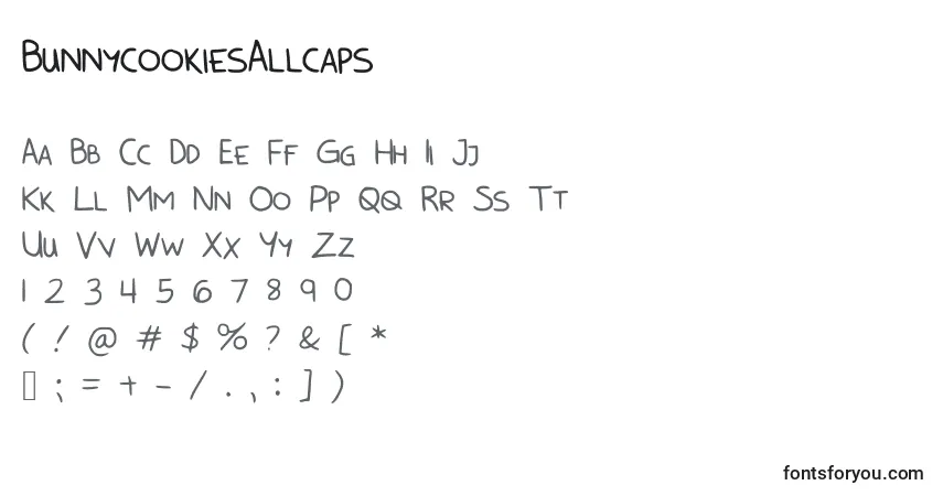 Schriftart BunnycookiesAllcaps – Alphabet, Zahlen, spezielle Symbole