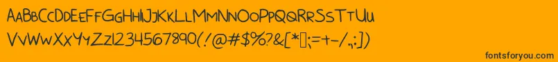 BunnycookiesAllcaps Font – Black Fonts on Orange Background