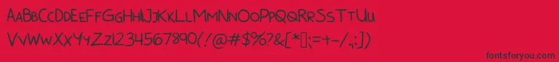 BunnycookiesAllcaps Font – Black Fonts on Red Background