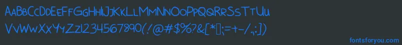 BunnycookiesAllcaps Font – Blue Fonts on Black Background