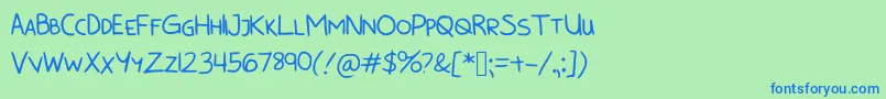 fuente BunnycookiesAllcaps – Fuentes Azules Sobre Fondo Verde
