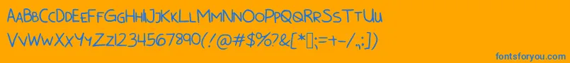 BunnycookiesAllcaps Font – Blue Fonts on Orange Background