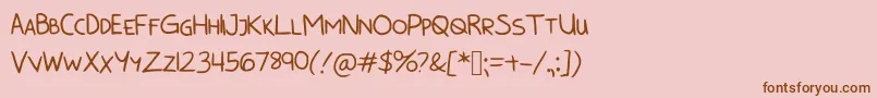 BunnycookiesAllcaps Font – Brown Fonts on Pink Background