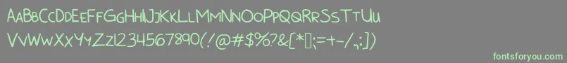 BunnycookiesAllcaps Font – Green Fonts on Gray Background