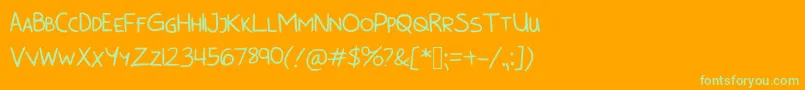 BunnycookiesAllcaps Font – Green Fonts on Orange Background