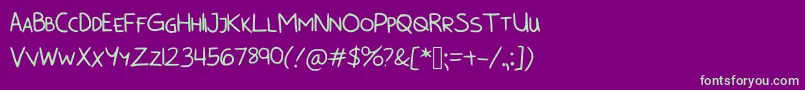 BunnycookiesAllcaps Font – Green Fonts on Purple Background