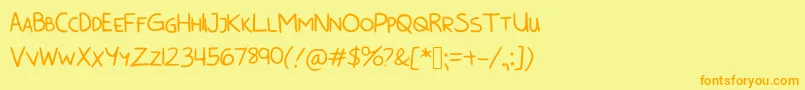 BunnycookiesAllcaps Font – Orange Fonts on Yellow Background