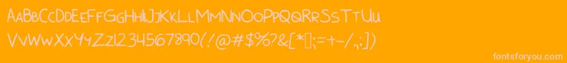 BunnycookiesAllcaps Font – Pink Fonts on Orange Background