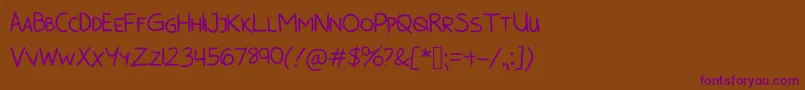 BunnycookiesAllcaps Font – Purple Fonts on Brown Background