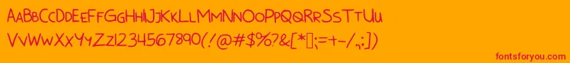 BunnycookiesAllcaps Font – Red Fonts on Orange Background