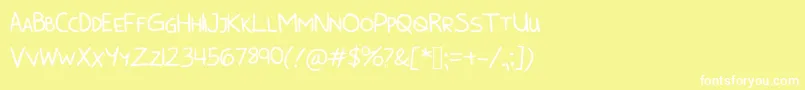 BunnycookiesAllcaps Font – White Fonts on Yellow Background