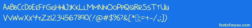 BunnycookiesAllcaps Font – Yellow Fonts on Blue Background