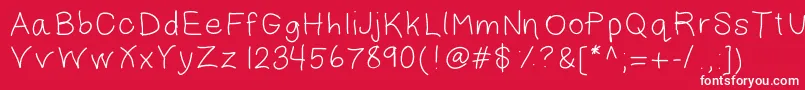 Jackiek Font – White Fonts on Red Background