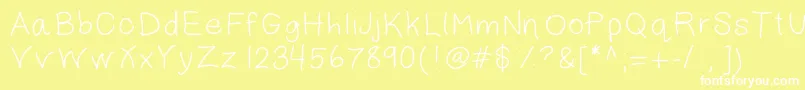 Jackiek Font – White Fonts on Yellow Background