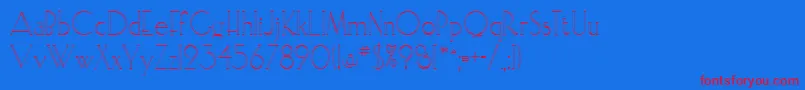 Elisopen-Schriftart – Rote Schriften auf blauem Hintergrund