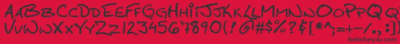 Callahan-Schriftart – Schwarze Schriften auf rotem Hintergrund