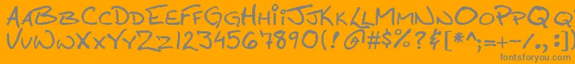 フォントCallahan – オレンジの背景に灰色の文字