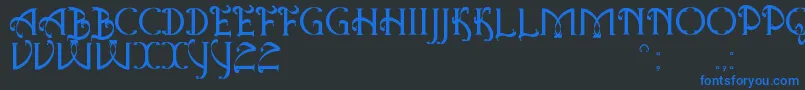 AntiqueQuestSt Font – Blue Fonts on Black Background