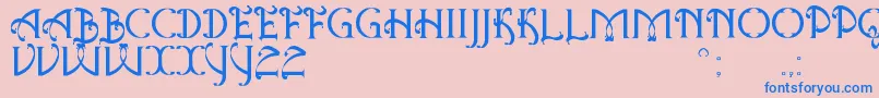 AntiqueQuestSt Font – Blue Fonts on Pink Background