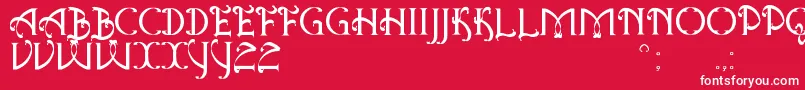 AntiqueQuestSt Font – White Fonts on Red Background
