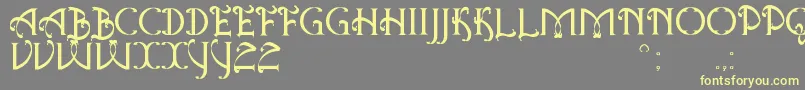 AntiqueQuestSt Font – Yellow Fonts on Gray Background