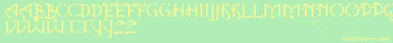 AntiqueQuestSt Font – Yellow Fonts on Green Background