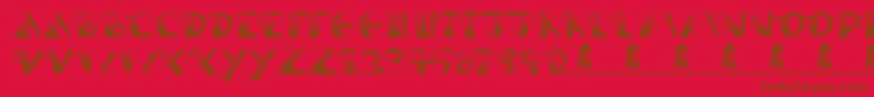 フォントBrokenPromise – 赤い背景に茶色の文字