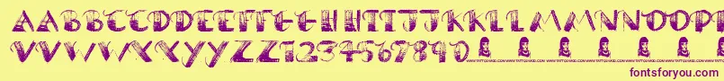 BrokenPromise Font – Purple Fonts on Yellow Background